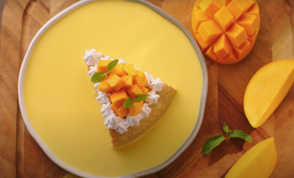How To Make Eggless Mango Milk Cake Recipe